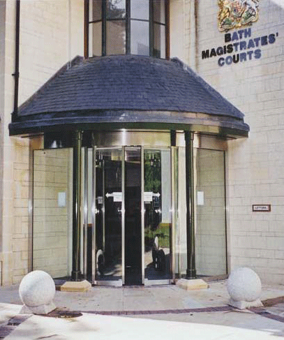 Example of our revolving doors at Bath Courts
